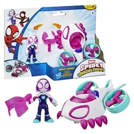Marvel Ghost-Spider Helikopter Spielzeug mit Action-Figur 7,6 cm