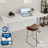 veska Höhenverstellbarer Schreibtisch (140 x 70 cm) - Sitz- & Stehpult - Bürotisch Elektrisch Höhenverstellbar mit Touchscreen & Stahlfüßen - Silber/Weiss