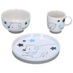 Sterntaler Kinder Porzellan-Geschirr-Set 3-tlg. Elia Eisbär - A