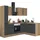 kochstation Winkelküche Florida L-Form 240 x 165 cm schwarz