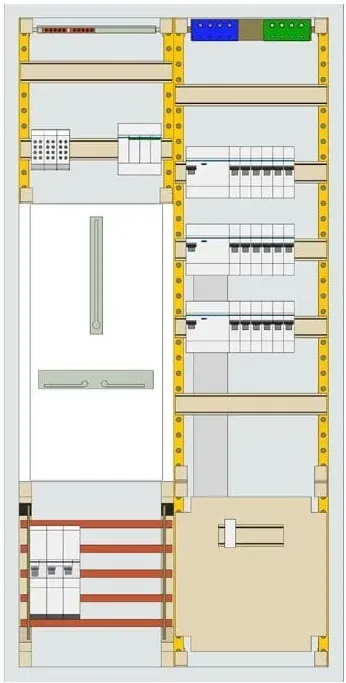 ABB Striebel&John Zählerschrank Typ 27.3, 3xFI, 18xLS, 1xSLS 50A