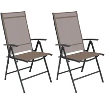 Mojawo 2er Gartenstuhl 54 x 64 x 106 cm braun klappbar