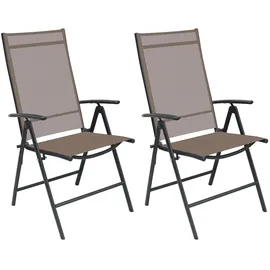 Mojawo 2er Gartenstuhl 54 x 64 x 106 cm braun klappbar