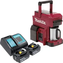 Makita DCM 501 ST2AR Akku Kaffeemaschine 12 V max. / 18 V Rot + 2x Akku 5,0 Ah + Ladegerät