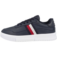 Tommy Hilfiger Herren Cupsole Sneaker Supercup Leather Stripes Schuhe, Blau (Desert Sky), 40