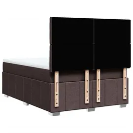 vidaXL Boxspringbett mit Matratze Dunkelbraun 140x200 cm Stoff