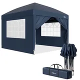 Zelsius Faltbarer Pavillon 3x3 m mit Seitenwänden | Blau | Pop-Up Faltpavillon UV30, Gartenzelt faltbar, Klapp Partyzelt mit Seitenwänden | Unterstand für Garten, Sonnenschutz, Gartenpavillon
