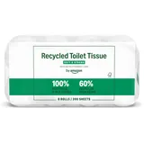 by Amazon Recyceltes Toilettenpapier, 100% recycelte Fasern, 3-lagig, 200 Blatt, 8 Rollen (1 Pack à 8 Rollen), FSC-zertifiziert