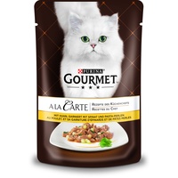 PURINA GOURMET A la Carte Katzenfutter nass, mit Huhn, Spinat und Pasta-Perlen, 24er Pack (24 x 85g)