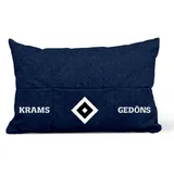 Hamburger SV HSV Hamburger SV Kissen Kopfkissen ** Krams & Gedöns ** dunkelblau, 100% Baumwolle, Polyester (recycelt), 45 x 26 cm