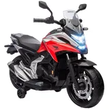 aiyaplay Kinder Elektro-Motorrad, 12V Kindermotorrad mit MP3, USB, LED-Scheinwerfer, Kinderfahrzeug mit Frühpädagogischen Funktionen, Trainingsrädern, - Rot
