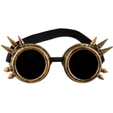 Boland - Brille Cyberpunk, Retro, Spacy, Steampunk, Dornen, Gummiband, Karneval, Halloween, Fasching, Mottoparty, Zubehör für Kostüme, Kupfer