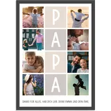 OWLBOOK® Personalisierte Fotogeschenke für Papa mit 8 Fotos & Text selbst gestalten - Foto Geschenke für Papa - Geschenk als Geburtstagsgeschenk Vatertagsgeschenke | Bild A4/A3 zzgl. Rahmen