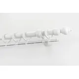GARESA Gardinenstange GARESA "STANDARD", weiß, L:120cm Ø:28mm, Kunststoff, Stahl, Gardinenstangen, Vorhanggarnitur, Kunststoff, verlängerbar, mit Ringe/2 Lauf Gleiter