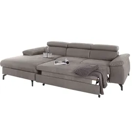 Cotta Ecksofa Kitty L-Form, B: 242 cm, mit Kopfteilverstellung, optional Bettfunktion & Bettkasten grau