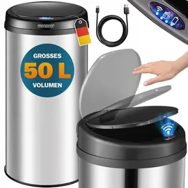 monzana Mülleimer 50 l Silber