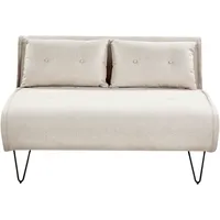 Beliani Schlafsofa Stoff 2-Sitzer Hellbeige