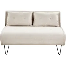 Beliani Schlafsofa Stoff 2-Sitzer Hellbeige