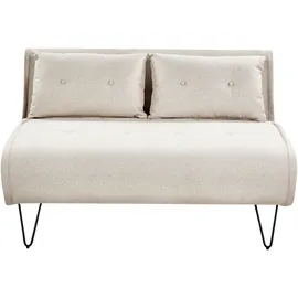 Beliani Schlafsofa Stoff 2-Sitzer Hellbeige