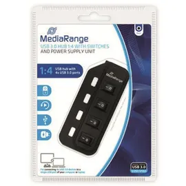 MediaRange USB-Hub 4-fach Schwarz