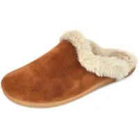 JOMIX Clogs Damen Winter Lammfell Hausschuhe Warme Plüsch Puschen Bequeme Gefüttert Pantoffeln rutschfeste Gummisohle Hausclogs Elegant Indoor Slippers Made in Spanien (MD2417, Braun, 39 EU) - 39 EU