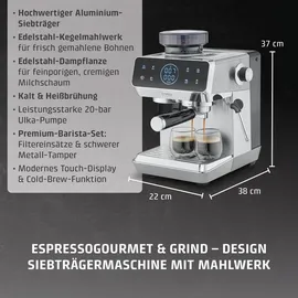 CASO Design 1826 Espresso Gourmet & Grind Siebträgermaschine