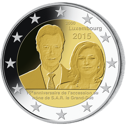 2 Euro Gedenkmünze "15. Jahrestag der Thronbesteigung" 2015 aus Luxemburg!