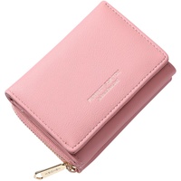 Oneroomone Kleiner Geldbeutel Damen, Geldbeutel Damen Rosa, Portmonee Damen Rosa Kurzer Stil, Kurze Damen-Geldbörse, Einfach Faltbar, Dreifach Faltbar, Multifunktionale Geldbörse