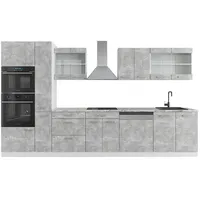 Vicco Küchenzeile R-Line 350 cm Beton/Weiß
