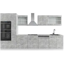 Vicco Küchenzeile R-Line 350 cm Beton/Weiß
