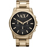 Armani Exchange Uhr für Herren , QuarzChronographenwerk, 45mm GoldEdelstahlgehäuse mit Edelstahlarmband, AX2095