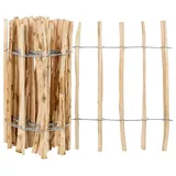 5m VOSS.garden Staketenzaun, Lattenabstand 7-8cm, Gartenzaun aus Haselnuss, 60cm
