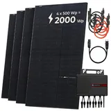 Solarway® Balkonkraftwerk 2000W komplett Steckdose - neuester 2000W Wechselrichter - Solaranlage Komplettset - 500W Solarmodule & Envertech & Zubehör