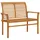 vidaXL Gartenbank Massivholz Teak 112 cm Rote Karomuster-Auflage