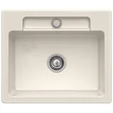 Villeroy & Boch Siluet 60 S flat crema + Handbetätigung + Lochbohrungen 1 + 2