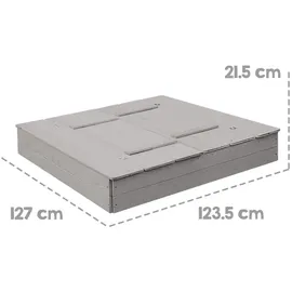 roba Sandkasten mit Deckel aufklappbar zu 2 Bänken Massivholz wetterfest grau