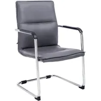 Deluke Besucherstuhl, Grau, Leder, 56x92x60 cm, Esszimmer, Stühle, Esszimmerstühle,
