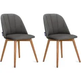 Konsimo® Esszimmerstühle, Grau, Eiche, Buchenholz, Echtholz, 48x86x44 cm, Esszimmer, Stühle, Esszimmerstühle, Vierfußstühle