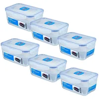 Lock & Lock HPL322 Vorratsdosen transparent 21,0 x 14,6 x 9,4 cm 1,8 l 6-teiliges Set