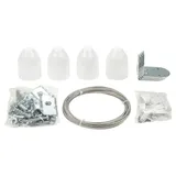 sunprotect 12502 Montage-Set für Seilspann-Markise / Sonnensegel / Sonnenschutz für Pergola Wintergarten Terrasse, silber/weiß, 37-teilig (1 Set)