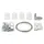 sunprotect 12502 Montage-Set für Seilspann-Markise / Sonnensegel / Sonnenschutz für Pergola Wintergarten Terrasse, silber/weiß, 37-teilig (1 Set)