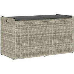 vidaXL Outdoor-Sitzbank mit Stauraum und Kissen Hellgrau 100 cm