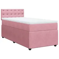 VidaXL Boxspringbett mit Matratze Rosa 100x200 cm Samt