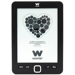 Woxter E-Book Scriba 195 Black-Electronic Book Reader 6 "(1024x758, E-Ink Pearl Plus White Screen, EPUB, PDF) Micro SD, spart mehr als 4000 Bücher, Aufkleber, Schwarz