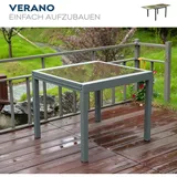 Home Deluxe Verano Gartentisch 90(180) x 90 x 75 cm Silber