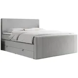MKS Boxspringbett, KING DOREN 160/200 Hellgrau Struktur - H4