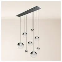 S.luce Pendelleuchte Orb Esstischleuchte 8-flammig 160cm 2-reihig Rauch Verlauf