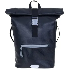 Elephant Gin Rucksack Herren Plane Time Bag Evo 24 L Kurierrucksack Roll-Top A4 Freizeitrucksack Laptoprucksack wetterfest Elephant 13075 Schwarz Grau +f + Schwarz