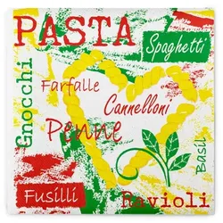 Sovie HOME Serviette Pasta aus Linclass® Airlaid 40 x 40 cm, 12 Stück - Italienisch essen Pasta
