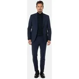 Thomas Goodwin Anzug THOMAS GOODWIN "Anzug", Herren, Gr. 94, Schlankgrößen, blau (navy), 52% Polyester, 43% Wolle, 5% Elasthan, unifarben, slim fit, Anzüge, im Slim-Fit, 10103-0-20707